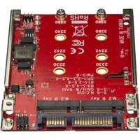 Startech M.2 to SATA Adapter - Dual Slot - for 2.5in Drive Bay - RAID - M.2 SSD - M.2 Adapter - M.2 SSD Adapter (S322M225R) - storage controller (RAID) - M.2 Card - SATA 6Gb/s