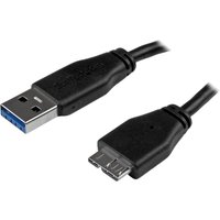 StarTech.com 0.5m 20in Slim USB 3.0 A to Micro B Cable M/M - Mobile Charge Sync USB 3.0 Micro B Cable for Smartphones and Tablets (USB3AUB50CMS) - USB cable - Micro-USB Type B to USB Type A - 50 cm