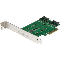 StarTech.com 3-port M.2 SSD (NGFF) Adapter Card - Supports 1x PCIe (NVMe) M.2 SSD, 2x SATA III M.2 SSDs - PCIe 3.0 Adapter (PEXM2SAT32N1) - interface adapter - M.2 Card / SATA 6Gb/s - PCIe 3.0