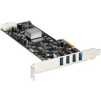 StarTech.com 4 Port USB 3.0 PCIe Card w/ 4 Dedicated Channels - UASP - USB 3.0 PCI Express Card Adapter - USB adapter - PCIe x4 - USB 3.0 x 4