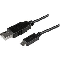 StarTech.com 15cm 6in Mobile Charge Sync USB to Slim Micro USB Cable for Phones & Tablets A to Micro B - M/M - Thin Micro USB Charge Cable (USBAUB15CMBK) - USB cable - Micro-USB Type B to USB - 15 cm