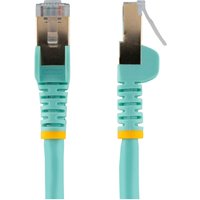 StarTech.com 10m CAT6A Ethernet Cable, 10 Gigabit Shielded Snagless RJ45 100W PoE Patch Cord, CAT 6A 10GbE STP Network Cable w/Strain Relief, Aqua, Fluke Tested/UL Certified Wiring/TIA - Category 6A - 26AWG (6ASPAT10MAQ) - patch cable - 10 m - aqua