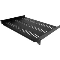 Startech 1U Vented Server Rack Cabinet Shelf, 12in Deep Fixed Cantilever Tray, Rackmount Shelf for 19" AV/Data/Network Equipment Enclosure w/ Cage Nuts & Screws, 55lbs Weight Capacity - 1U Network Rack Shelf - rack shelf - 1U