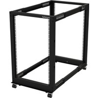 Startech 18U 19" Open Frame Server Rack, 4 Post Adjustable Depth 22-40" Mobile, Free Standing Rolling Network/Computer Equipment Data Rack, Dell PowerEdge, HP ProLiant ThinkServer - Adjustable Server Rack (4POSTRACK18U) - rack - 18U