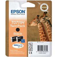 Epson T0711 Twin Pack - 2-pack - high capacity - black - original - ink cartridge