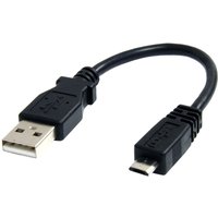 StarTech.com 6in Micro USB Cable - A to Micro B - USB to Micro B - USB 2.0 A Male to USB 2.0 Micro-B Male - 6-inches - Black (UUSBHAUB6IN) - USB cable - USB to Micro-USB Type B - 15 cm
