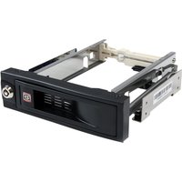 Startech 5.25in Trayless Hot Swap Mobile Rack for 3.5in Hard Drive - Internal SATA Backplane Enclosure - Lockable drive bay (HSB100SATBK) - storage mobile rack