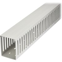 Startech Open Slot Cable Management Raceway with Cover, 3"(75mm)W x 3-7/8"(10cm)H, 6.5ft(2m) length, 1/4"(8mm) Slots, PVC Network Cord Hider/Wall Wire Duct, Max 240 Cables, UL Listed - UL94 V0, M1 Fire Rated (CBMWD75100) - cable raceway - TAA Compliant