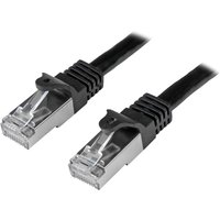 StarTech.com 5m CAT6 Ethernet Cable, 10 Gigabit Shielded Snagless RJ45 100W PoE Patch Cord, CAT 6 10GbE SFTP Network Cable w/Strain Relief, Black, Fluke Tested/Wiring is UL Certified/TIA - Category 6 - 26AWG (N6SPAT5MBK) - patch cable - 5 m - black
