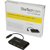 Startech 4-Port USB-C Hub - USB-C to 4x USB-A Hub Adapter - Mini USB 2.0 Hub - Bus-powered USB Type-C Port Expander (ST4200MINIC) - hub - 4 ports