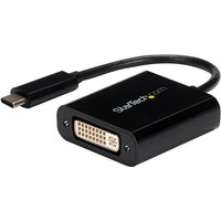 StarTech.com USB C to DVI Adapter - Black - 1920x1200 - USB Type C Video Converter for Your DVI D Display / Monitor / Projector (CDP2DVI) - video / USB adapter - 24 pin USB-C to DVI-I
