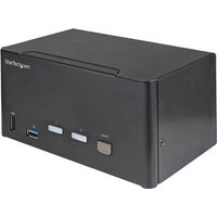 Startech 2 Port Triple Monitor DisplayPort KVM Switch, 4K 60Hz UHD HDR, Desktop 4K DP 1.2 KVM with 2 Port USB 3.0 Hub (5Gbps) & 4x USB 2.0 HID Ports, Audio, Hotkey Switching, TAA - Keyboard/Video/Mouse Switch - KVM / audio switch - 2 ports - TAA Compliant