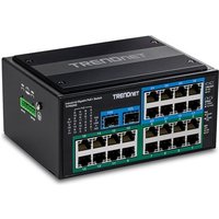 TRENDnet Industrial Switch 26-Port Gbit PoE+ DIN-Rail
