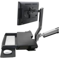 Ergotron SV Combo System with Worksurface & Pan, Small CPU Holder mounting kit - Lift and Pivot - for LCD display / keyboard / mouse / barcode scanner / CPU - polished aluminium