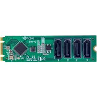StarTech.com 4-Port M.2 to SATA Adapter Card, M.2 PCIe 3.0 to SATA HDD/SSD Expansion Card, ASM1064 Chipset, M.2 NVMe to 4x HDD/SSD for Windows/macOS/Linux - interface adapter - SATA - M.2 Card