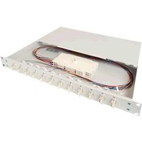 DIGITUS LWL Spleißbox 1HE bestückt 24x LC DX OM3 grau