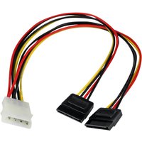 StarTech 12in LP4 to 2x SATA Power Y Cable Adapter - Molex to to Dual SATA Power Adapter Splitter - power adapter - 4 PIN internal power to SATA power