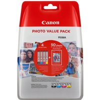 Canon CLI-571 C/M/Y/BK Photo Value Pack - 4-pack - black, yellow, cyan, magenta - original - 50 sheet(s) - 100 x 150 mm - ink tank / paper kit