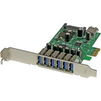 StarTech.com 7 Port PCI Express USB 3.0 Card - Standard & Low-Profile - SATA Power - UASP Support - 1 Internal & 6 External USB 3.0 Ports (PEXUSB3S7) - USB adapter - PCIe 2.0