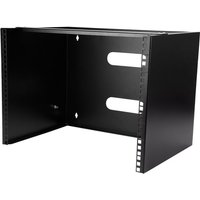 StarTech.com Wall Mount Patch Panel Rack - 4U Wall Mount Rack Shelf with Built in Shelf - 2 Post Open Frame Rack - Rack Shelf (WALLMOUNT8) - cabinet - 8U