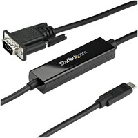 StarTech 3ft (1m) USB C to VGA Cable, 1920x1200/1080p USB Type C to VGA Video Active Adapter Cable, Thunderbolt 3 Compatible, Laptop to VGA Monitor/Projector, DP Alt Mode HBR2 Cable - 1m USB-C Video Cable (CDP2VGAMM1MB) - external video adapter