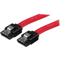 StarTech.com 12in Latching SATA Cable - SATA cable - Serial ATA 150/300/600 - SATA (R) to SATA (R) - 1 ft - latched - red - LSATA12 - SATA cable - 30 cm