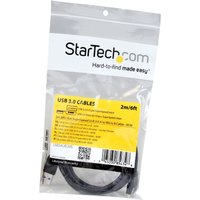 StarTech.com 2m 6ft Slim USB 3.0 A to Micro B Cable M/M - Mobile Charge Sync USB 3.0 Micro B Cable for Smartphones and Tablets (USB3AUB2MS) - USB cable - Micro-USB Type B to USB Type A - 2 m