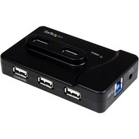 StarTech.com 7 Port USB Hub - 2 x USB 3A, 4 x USB 2A, 1 x Dedicated Charging Port - Multi Port Powered USB Hub with 20W Power Adapter (ST7320USBC) - hub - 6 ports
