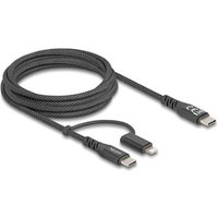 DELOCK USB2 in 1Kabel USB Type-C zu Type-C/Lightning 2m MFi