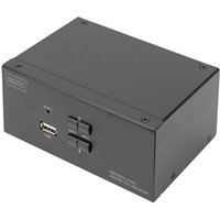 DIGITUS KVM Switch, 2-Port, 4K60Hz, 4xDP in,2xUSB-B,2xAudio