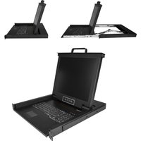 StarTech Rackmount KVM Console, Single Port VGA KVM with 17" LCD Monitor for Server Rack, Fully Featured Universal 1U LCD KVM Drawer with Cables & Hardware, USB Support, 50,000 MTBF - LCD KVM Concole Drawer (RKCONS1701) - KVM console - 17"