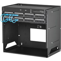 Startech 8U Open Frame Wall Mount Network Rack w/ Built in Shelf - 2-Post Adjustable Depth (12" to 18") Equipment Rack - 75.2lbs (WALLSHELF8U) - rack (wall mount) - 8U