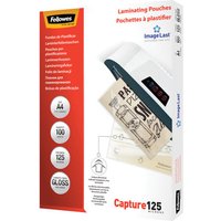 Click to view product details and reviews for Fellowes Laminating Pouches Capture 125 Micron 100 Pack Glossy A4 Lamination Pouches. Click to view product details and reviews for Fellowes Laminating Pouches Capture 125 Micron 100 Pack Glossy A4 Lamination Pouches.