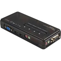 StarTech.com 4 Port Black USB KVM Switch Kit with Cables and Audio - desktop KVM Switch - VGA KVM Switch - USB KVM Switch 4 Port (SV411KUSB) - KVM / audio switch - 4 ports