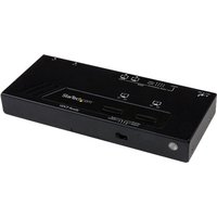 StarTech.com 2x2 HDMI Matrix Switch with Remote - 1080p Automatic & Priority Switcher - Video Wall Auto Selector Splitter Box - Audio Out (VS222HDQ) - video/audio switch - 2 ports