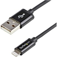 StarTech.com 2m (6ft) Long Black Apple® 8-pin Lightning Connector to USB Cable for iPhone / iPod / iPad - Charge and Sync Cable (USBLT2MB) - Lightning cable - Lightning / USB - 2 m