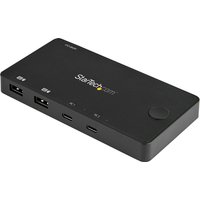Startech 2 Port USB C KVM Switch, 4K 60Hz HDMI, Compact Dual Port UHD USB Type C Desktop Mini KVM Switch with USB C Cables, Bus Powered, MacBook iPad Pro ThinkPad IdeaPad EliteBook - 4K HDMI KVM Switch - KVM / audio switch - 2 ports