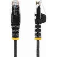 Startech 1m Slim LSZH CAT6 Ethernet Cable, 10 Gigabit Snagless RJ45 100W PoE Patch Cord, CAT 6 10GbE UTP Network Cable w/Strain Relief, Black, ETL, Low Smoke Zero Halogen - Category 6 - 28AWG (N6PAT100CMBKS) - patch cable - 1 m - black