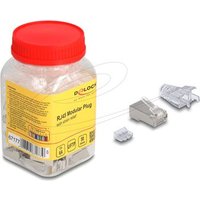 DELOCK RJ45 Modularer Stecker Cat.6A mit Knickschutztülle