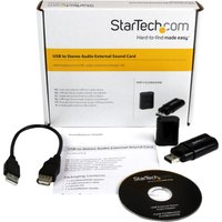 StarTech.com USB Sound Card - 3.5mm Audio Adapter - External Sound Card - Black - External Sound Card (ICUSBAUDIOB) - sound card - USB 2.0