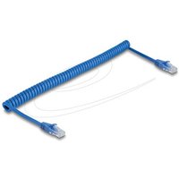 DELOCK RJ45 Spiralkabel Stecker zu Stecker Cat.6 UTP 0,8 m
