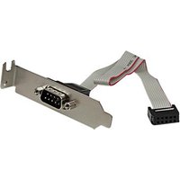StarTech.com 9 Pin Serial Male to 10 Pin Motherboard Header LP Slot Plate - Serial panel - DB-9 (M) to 10 pin IDC (F) - 9.1 in - gray - PLATE9MLP - serial panel - DB-9 to 10 PIN IDC - 23 cm