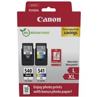 Canon PG-540L/CL-541XL Photo Value Pack - 2-pack - High Yield - black, colour (cyan, magenta, yellow) - original - glossy - ink tank / paper kit