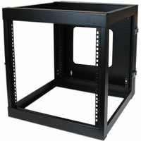 StarTech.com 12U Hinged Open Frame Wall Mount Server Rack - 4 Post 22 in. Depth Network Equipment Rack Cabinet - 140 lbs capacity (RK1219WALLOH) - rack - 12U