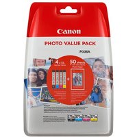 Canon CLI-571 XL C/M/Y/BK Photo Value Pack - 4-pack - black, yellow, cyan, magenta - original - ink tank / paper kit
