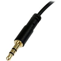 StarTech.com 1 ft. (0.3 m) Right Angle 3.5 mm Audio Cable - 3.5mm Slim Audio Cable - Right Angle - Male/Male - Aux Cable (MU1MMSRA) - audio cable - 30 cm