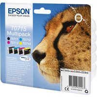 Epson T0715 Multipack - 4-pack - black, yellow, cyan, magenta - original - ink cartridge