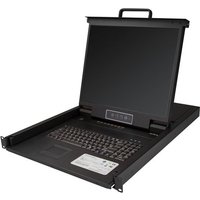 StarTech.com 8 Port Rackmount KVM Console with 6ft Cables, Integrated KVM Switch with 19" LCD Monitor, Fully Featured 1U LCD KVM Drawer- OSD KVM, Durable 50,000 MTBF, USB + VGA Support - 19in. LCD KVM Console (RKCONS1908K) - KVM console - 19"