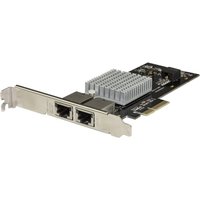 Startech Dual Port 10G PCIe Network Adapter Card - Intel-X550AT 10GBASE-T PCI Express 10GbE Multi Gigabit Ethernet 5 Speed NIC 2port - network adapter - PCIe 3.0 x4 - 10Gb Ethernet x 2