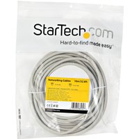 StarTech.com 10m CAT6A Ethernet Cable, 10 Gigabit Shielded Snagless RJ45 100W PoE Patch Cord, CAT 6A 10GbE STP Network Cable w/Strain Relief, Grey, Fluke Tested/UL Certified Wiring/TIA - Category 6A - 26AWG (6ASPAT10MGR) - patch cable - 10 m - grey